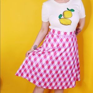 heart of haute Skirts - Harlequin Print Vintage Style Skirt heart of haute Skirts - Harlequin Print Vintage Style Skirt